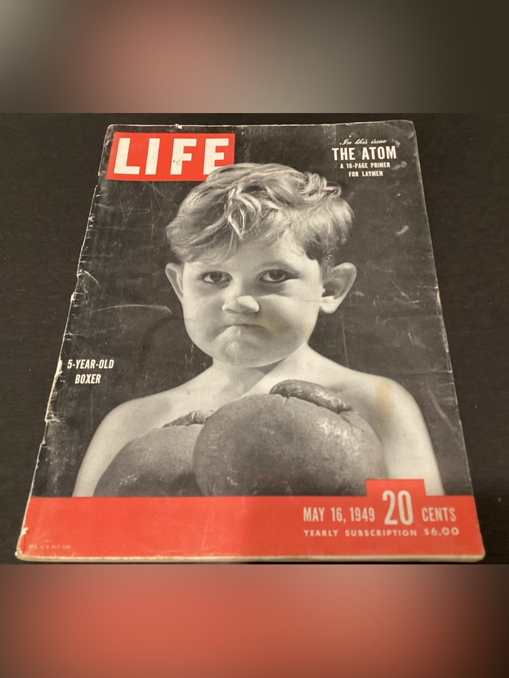 Vtg. May 16, 1949 LIFE Magazine cover famous image of a young BOXER.